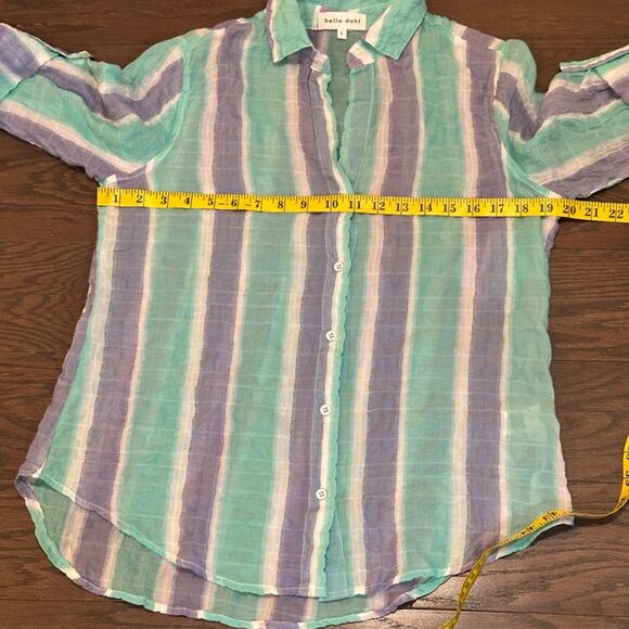Bella Dahl Button Down Light Top with Roll Up Sleeves Size Small NWT - Picture 4 of 6